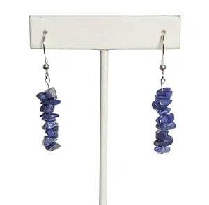 Sterling Silver Sodalite Chip Earrings