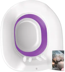 Fivona Sitz Bath for Toilet Seat Postpartum and Hemorrhoids Care - Yoni Steam Seat - Foldable Basin for Epsom Salt Soak - Portable Bidet BPA Free Temperature Resistant - Universal Fit