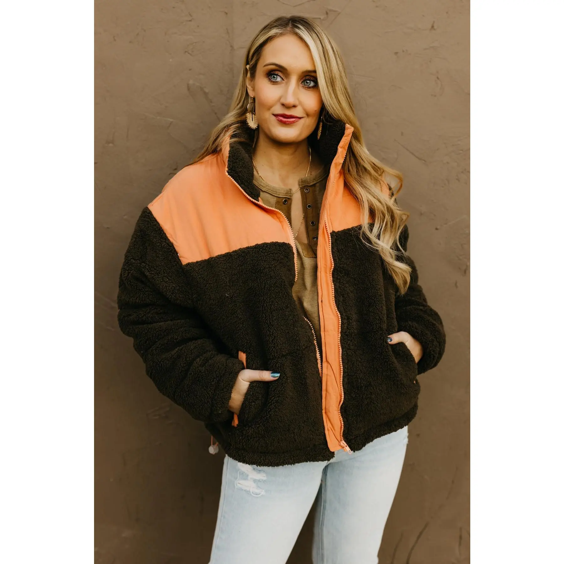 The Aspen Contrast Sherpa Puffer Jacket  - FINAL SALE