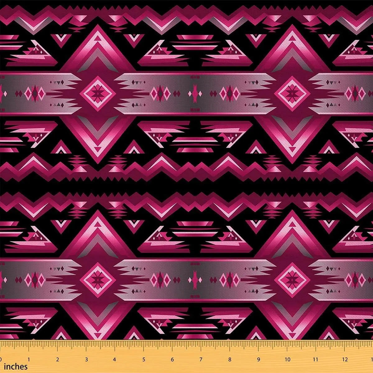 Boho Aztec Soft Flannel Fabric Hot Pink Farmhouse Western Style Upholstery Fabric Chairs Tribal Native American Indian Home DIY Projects,Indoor Decor