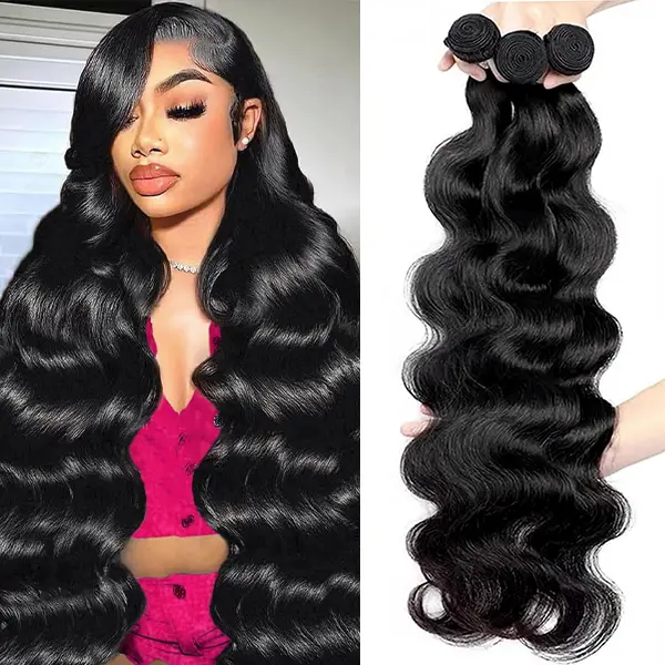 Brazilian Body Wave/Straight Bundles Quick Weave Extensions 2x6 4x4 Lace Closure #4 Chocolate Brown Colored Human Hair Weave Bundles