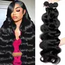 Brazilian Body Wave/Straight Bundles Quick Weave Extensions 2x6 4x4 Lace Closure #4 Chocolate Brown Colored Human Hair Weave Bundles