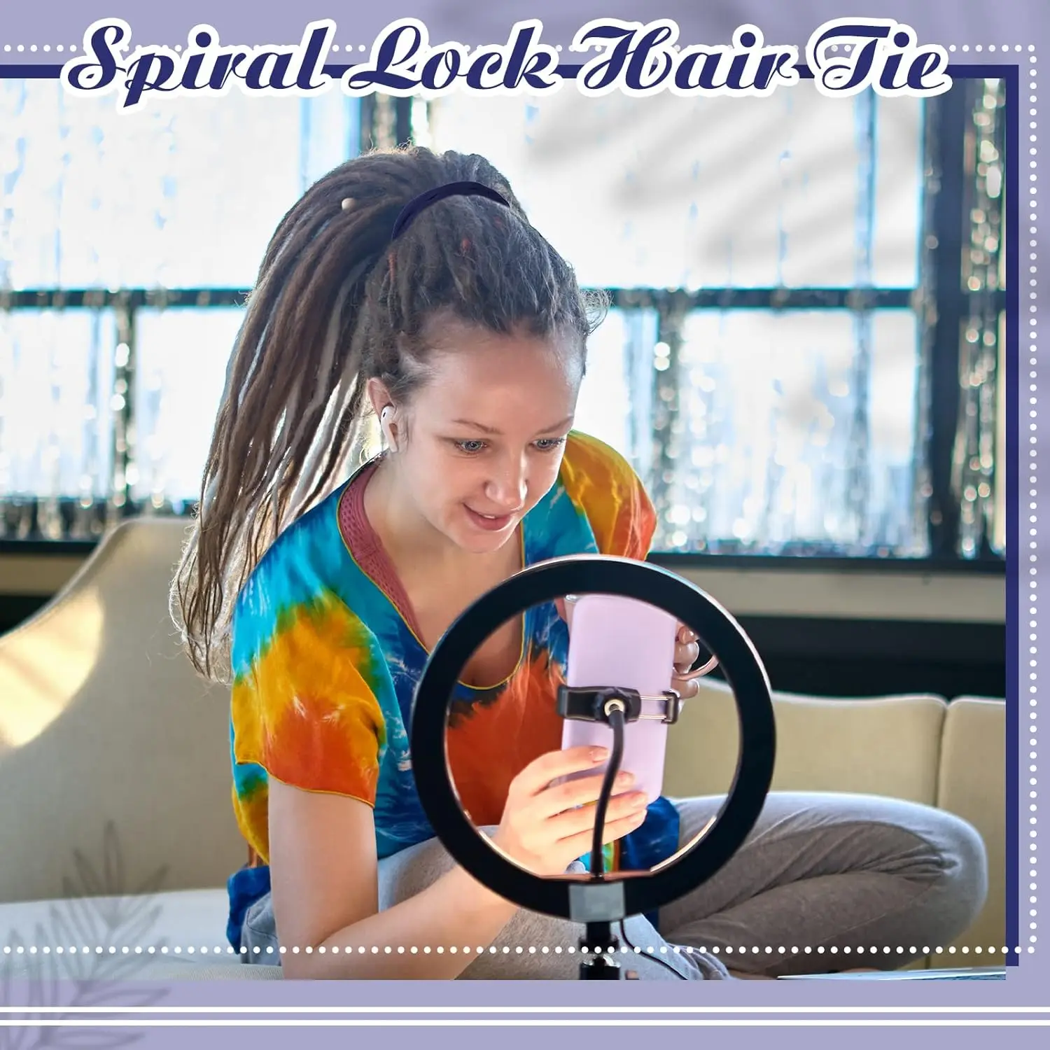 2 Pcs Spiral Lock Hair Tie Dreadlocks Accessories for Men  display picture 1