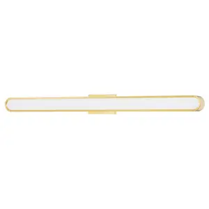Starkey 2-Light LED Vanity Light With Ribbed Glass And Forged Brass In Aged Brass Or Polished Nickel