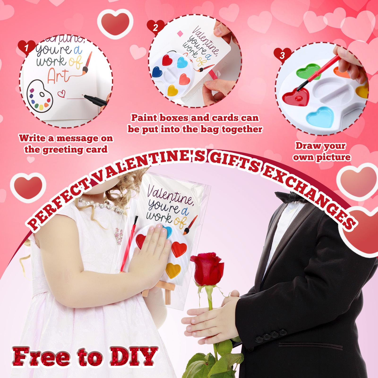 18/36 Pcs Mini Watercolor Paint Sets Valentines Day Gifts Bulk for Kids Valentines Cards Include watercolor Paint and Canvas Panel with Wooden Easel Brush Kit for School Classroom teacher students Holiday Gifts 18/36 Pcs Mini Watercolor Paint Sets Valentines Day Gifts Bulk for Kids Valentines Cards Include watercolor Paint and Canvas Panel with Wooden Easel Brush Kit for School Classroom teacher students Holiday Gifts