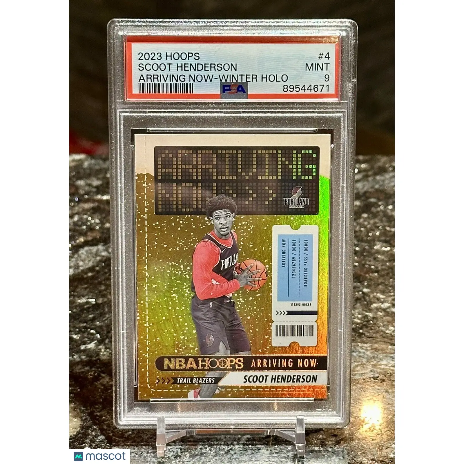 Scoot Henderson PSA 2023 24 NBA Hoops WINTER Arriving Now HOLO RC 9 MINT Pop 1 !