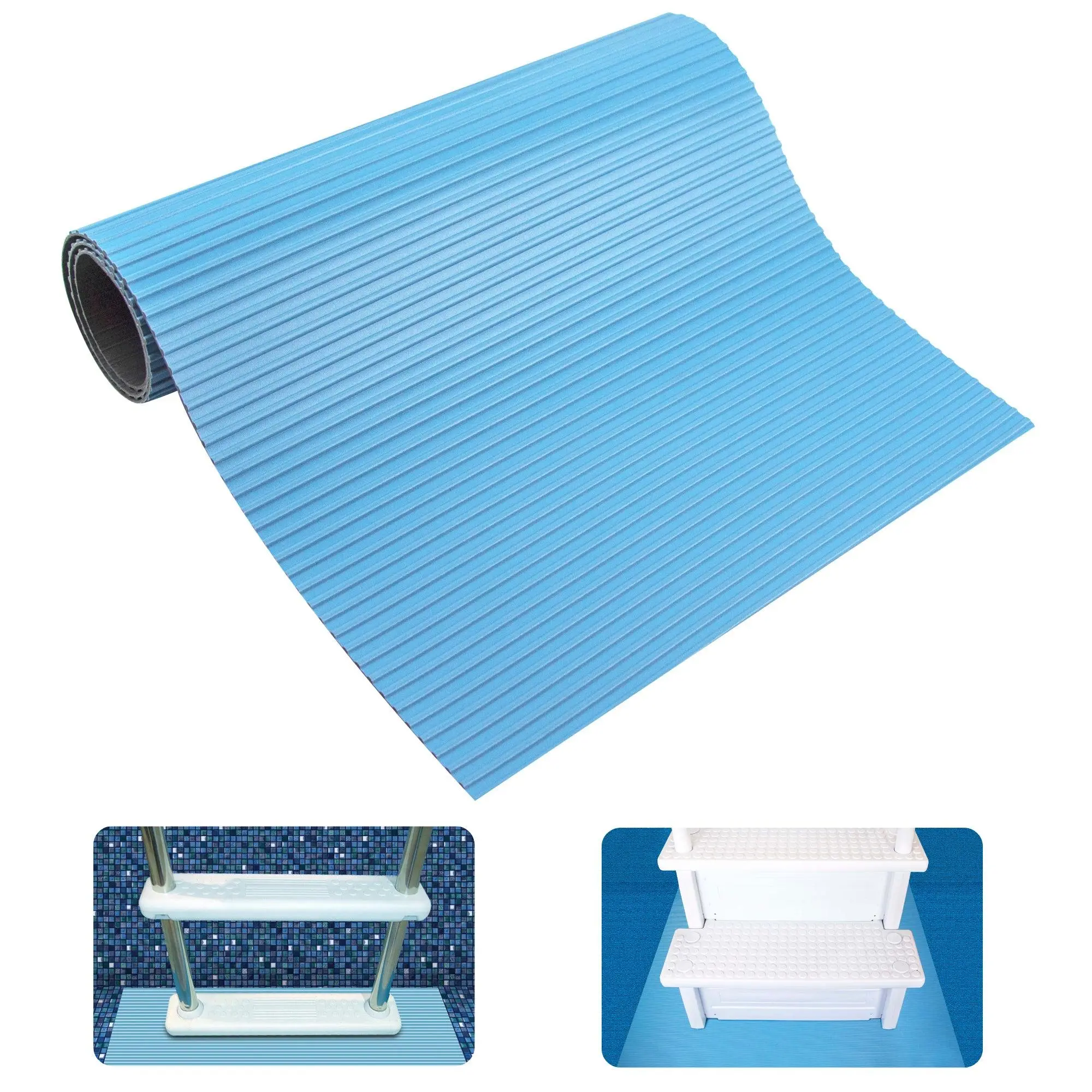 Swimline HydroTools 87951 9" x 24" Small Protective Vinyl Pool Ladder Mat, Blue Swimline HydroTools 87951 9" x 24" Small Protective Vinyl Pool Ladder Mat, Blue