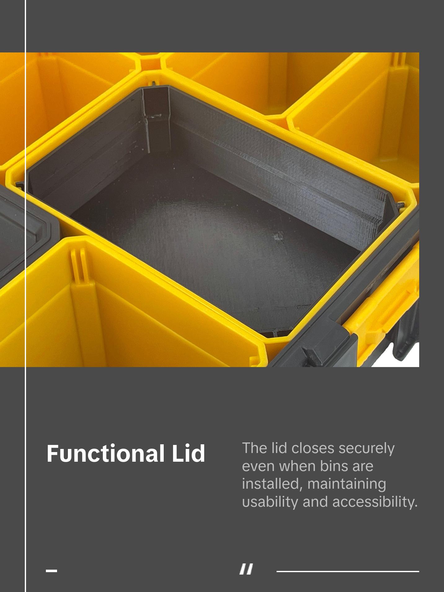 Dewalt Deep Pro Organizer Compatible Large Nesting Bin Set - Black