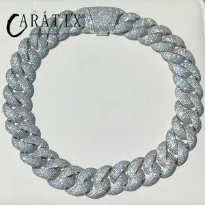 CARÁTIX - Luxury 22MM 6 Rows Cluster 5A  Full  Cuban Link Chain SIlver/  Bling CZ Bubble Chain for Men WomenValentine's Day Gift for Men & Girls & Boys Mothers' Day Gift #Springtok