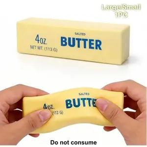 Slow Rebound Cute Butter Squeeze Stress Balls, New Squeeze Ball Realistic Butter Stick Soft Squeeze Toys, Upgrade Stress Relief Fidget Toys Wet Slow Rebound Stress Relief Toy Relaxation Stick
