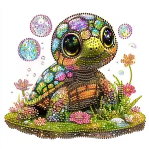 DIY Diamond Painting Kit, Colorful Sea Turtle Design, Unframed Art Embroidery Craft, Wall Decor for Bedroom Office Living Room