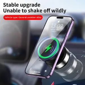 Phone Holders Magnetic Wireless Chargers Electric Suction Cup Vacuum for car & 360°Adjustable Suction Mounts , for iPhone 15/14/13/12 Car Interior Accessories , Men Gifts