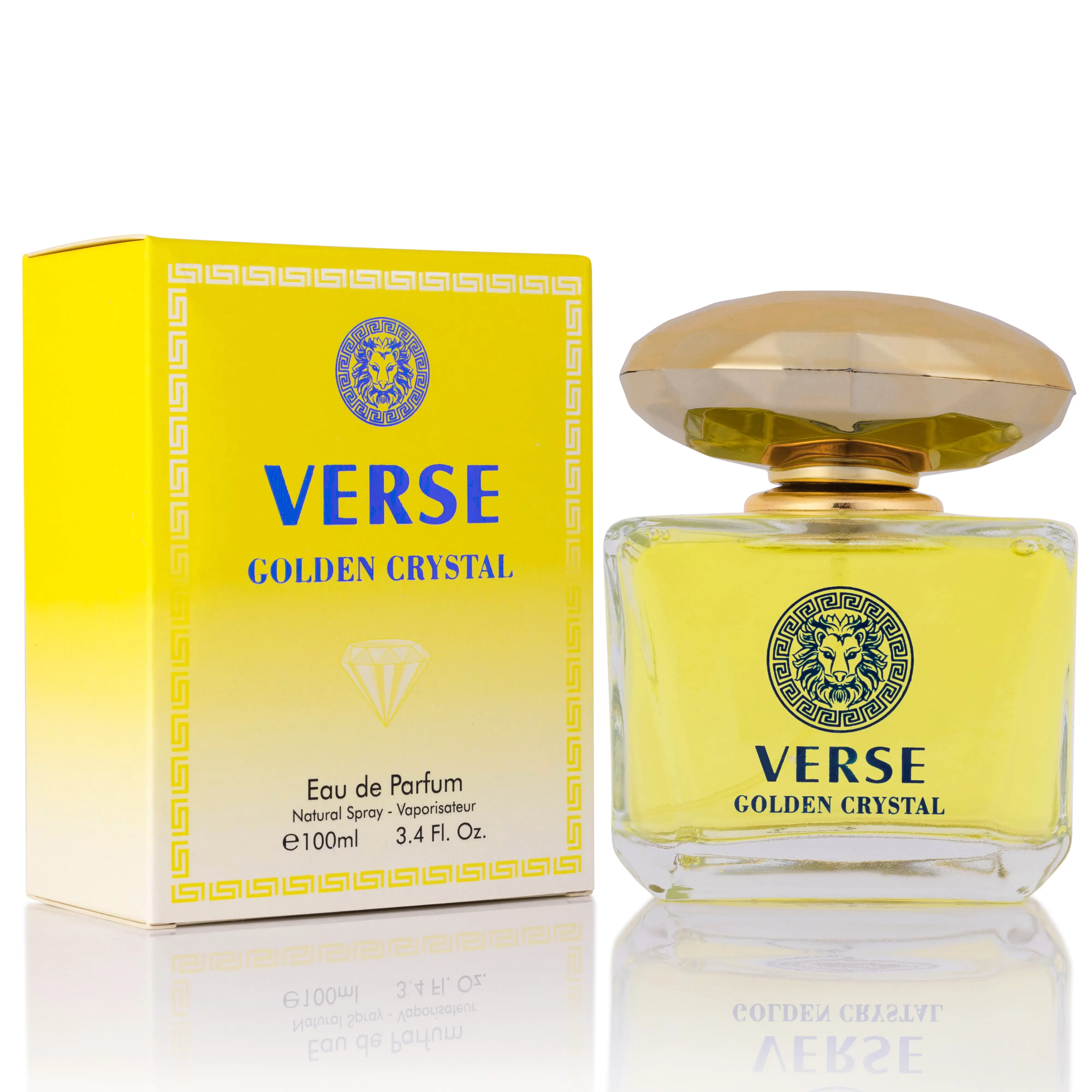 NOVOGLOW Verse Golden Crystal Eau De Parfum for Women, Long Lasting Clean Girl Perfume, Soft Floral Scent with Bright Lemon & Amber Notes, Vegan & Cruelty-Free, 3.4 oz / 100ml, Long Lasting Fragrance