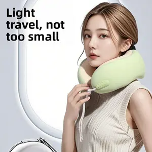 Memory foam U-shaped travel neck pillow, portable and foldable support pillow, necessary for travel comfort