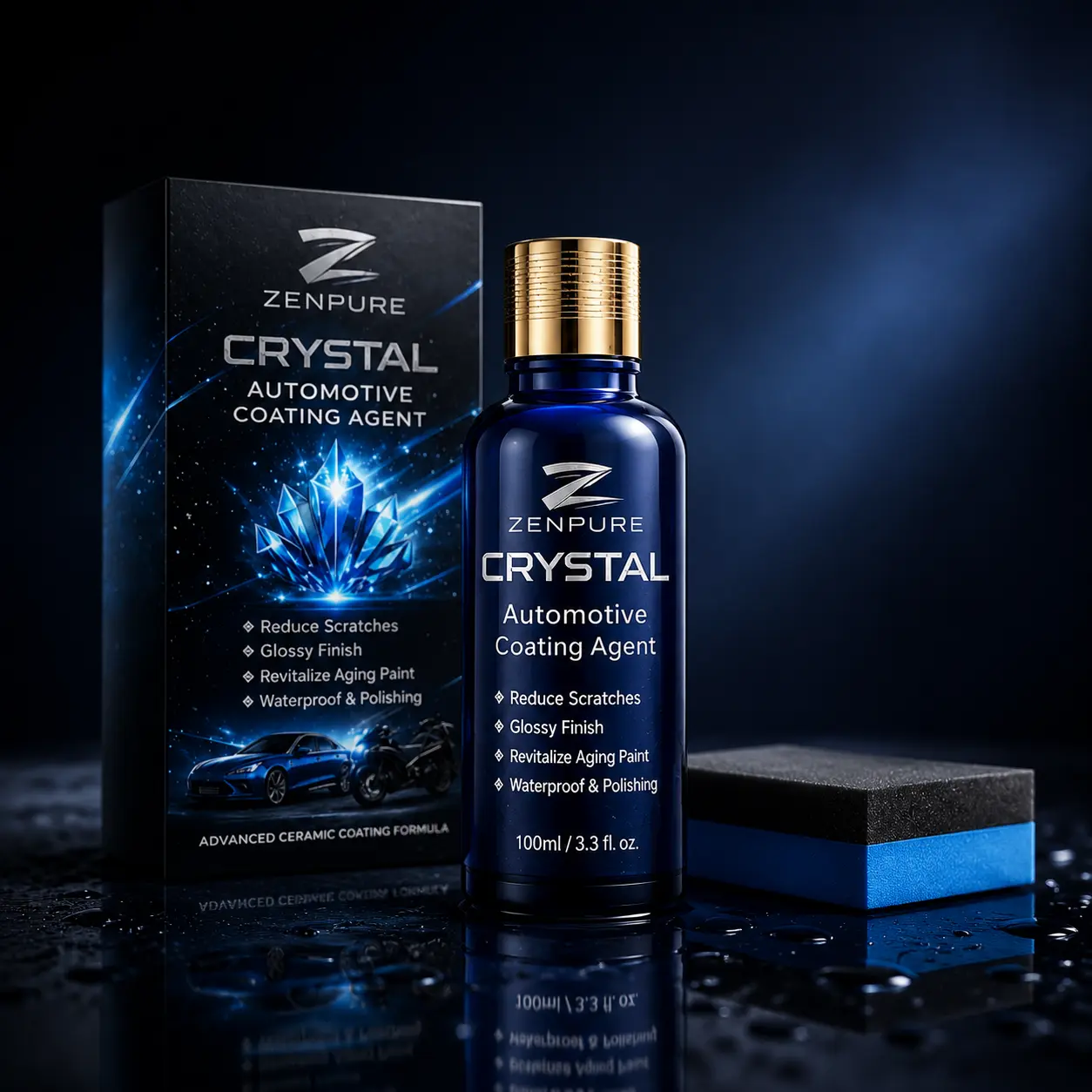 Crystal Serum, 9H Graphene Ceramic Coating,100ML Advanced Nano Ceramic Coating, Crystal Clear Coating, Protective Coating Extreme Gloss for Automotive Auto Detailing Gloss Hydrophobic Scratch Resistant Paint Protection