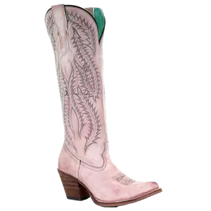 Corral Ladies Rose Pink Embroidery Tall Knee-High Boots E1447
