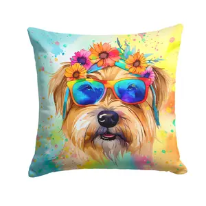 Cairn Terrier Hippie Dawg Fabric Decorative Pillow