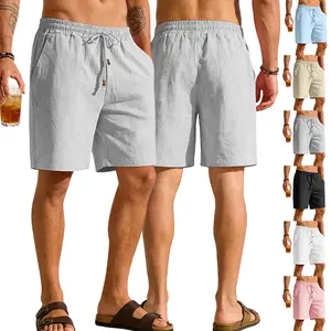 Summer breathable men’s cotton-linen shorts — loose fit with drawstring casual beach pants for vacations #SummerVibes