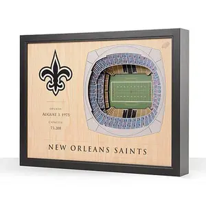 Football Fan Shop Officially Licensed NFL New Orleans Saints StadiumView 3D Wall Art