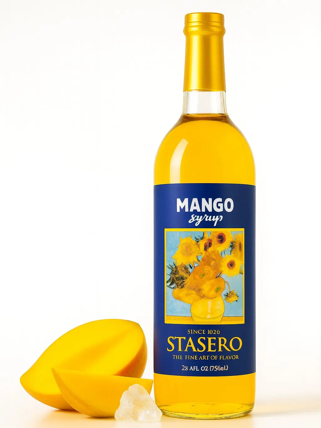 Stasero Mango Syrup 25.4 fl oz Bottle - Concentrate for Coffee Espresso Teas Italian Sodas Lemonades Shakes Frappes Desserts and More Beverage