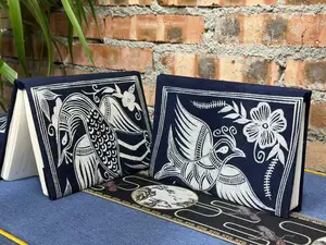 Indigo Handmade Miao Batik Fabric for Notebook Covers – Authentic Textile DIY Material, Traditional Wax-Resist Dyeing, One-of-a-Kind Design, Limited Quantity