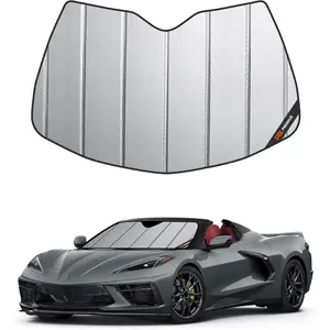 Windshield Sun Shade for Chevrolet Corvette C8 2020-2025,Deluxe Front Windshield Sunshade,6 Layers Sun Shield,Accordion Fold