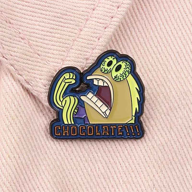 Cartoon Chocolate Broccoli Fish Enamel Brooch Pin Brooch Clip, Creative Fun Alloy Lapel Pins Backpack Accessory, Casual Unisex Fashion for All Seasons