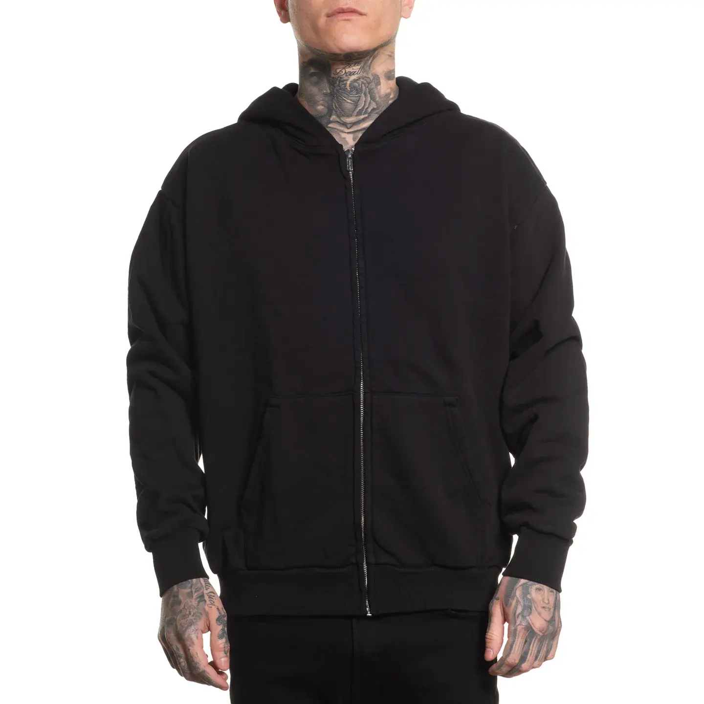 Affliction Men's Graphic Print Full-Zip Cotton Hoodie - 100% Cotton, 2000s Aesthetic Casual Long-Sleeve Top, Hooded Neck, All Seasons Wear, Cold Wash Friendly
