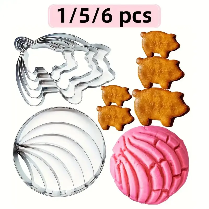 1/5/6 Piece Bread Mold Pig Cookie Molds DIY Bread Cutter Christmas Gift Party Supplies, Baking Gifts, Perfect for Baking and Holiday Celebrations, Bakeware