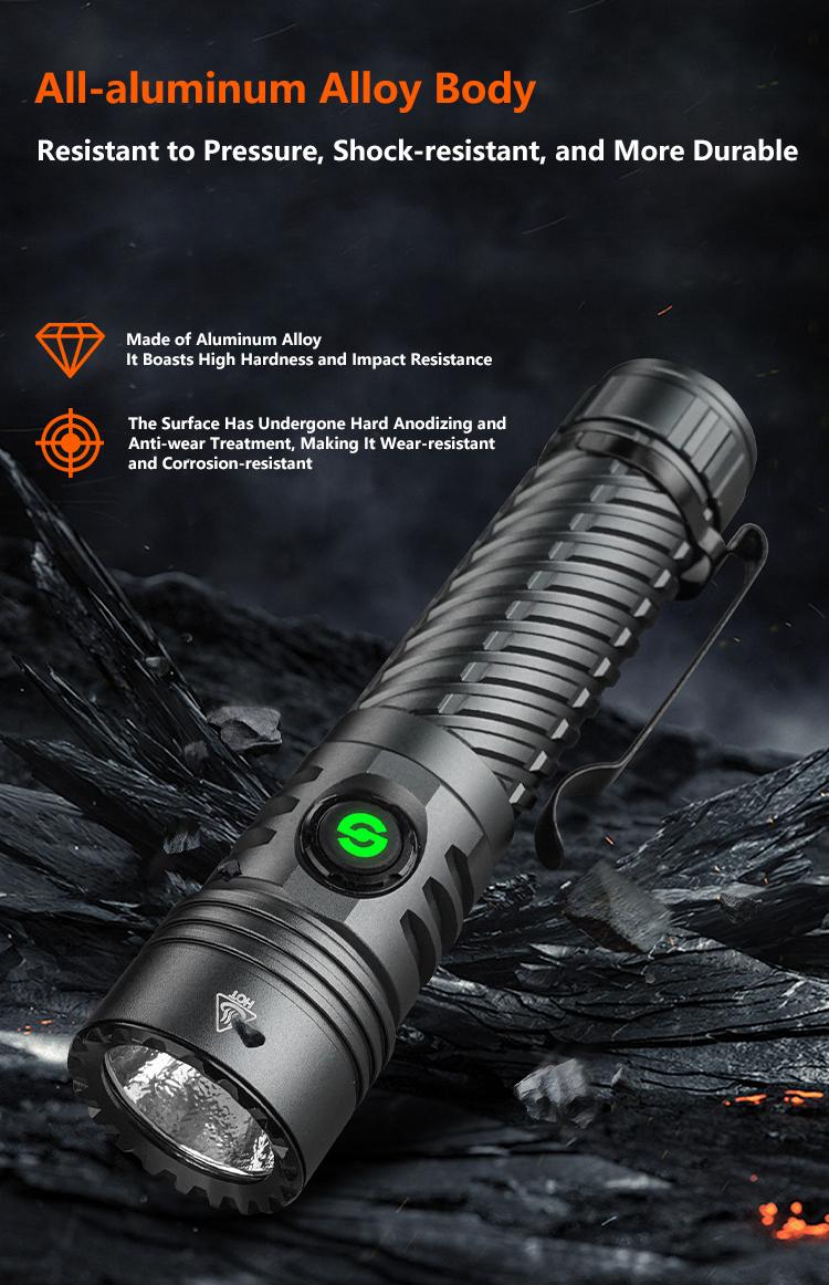Rechargeable Flashlight Strong Light Ultra Bright Portable Outdoor Camping Flashlight Home Ultra Long Endurance Lighting Six Modes