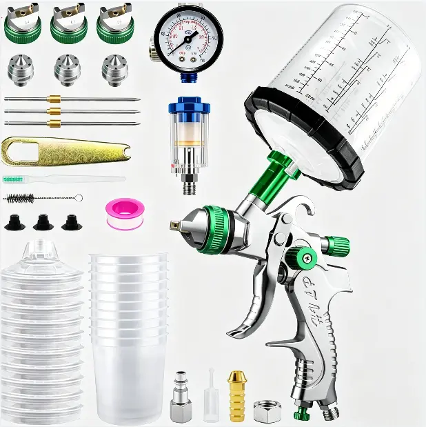 Spray gun, cup set kit Pro Car Painting Kit with 3 Nozzles, Disposable Cups & All Accessories Suitable for car painting and home renovation kit set