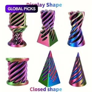 Set of Three Impossible Spiral Pyramid Fidget Spinners, Flexible Stress-Relief Sensory Toy, Stress Relief Fidgeting, Rotating Desktop Decor, Ideal Gift for Kids and Teens #GLOBAL PICKS