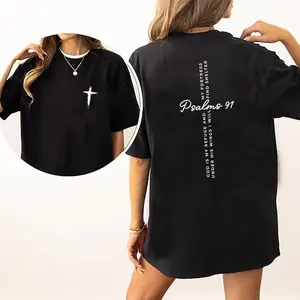 Baptism Gift Ideas – Beautifully Designed Jesus T-Shirt for Women, Perfectly Chic Black Tshirt