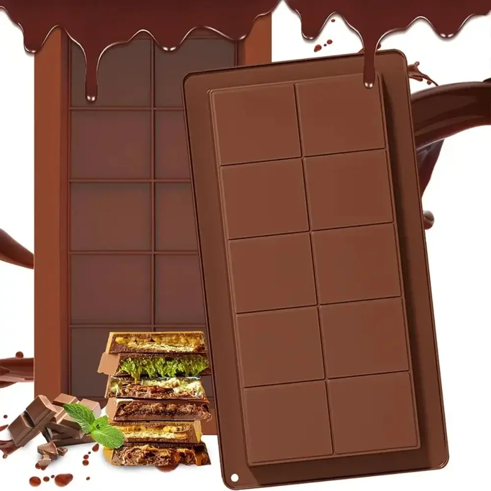 Chocolate bar mold silicone, large filling Dubai pistachio deep bar mold kit 1-inch thick large package, ideal for making homema Reusable Chocolate Mold Baking Essentials