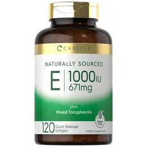 Carlyle Vitamin E with Mixed Tocopherols | 1000 IU | 120 Softgels | Naturally Sourced Supplement | Non-GMO and Gluten Free Formula