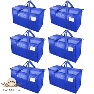 CasaBella 24 Gallon Extra Large Heavy Duty Foldable Moving Bags With Carrying Handles, Zippers and Tag Pocket, Outdoor Camping, water proof Organiser
