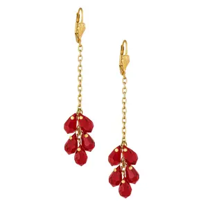 Vladier Earrings  -  Vibrant Red Austrian Crystals