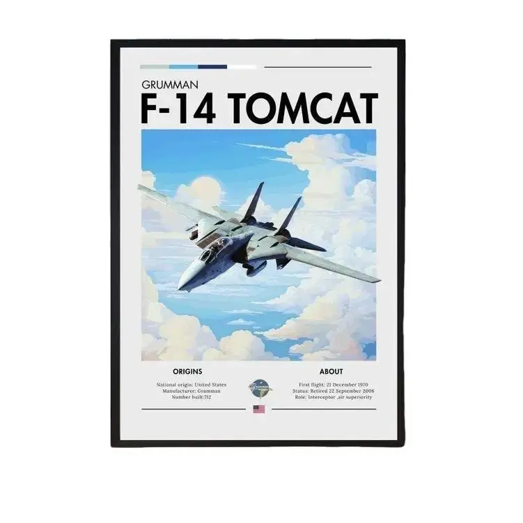 F14 Supersonic Poster, Vintage Jet Decor, Fighter Plane Wall Art, Aviation Collector's Item