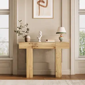 47" Farmhouse Rustic Console Table with Storage Drawer, Slim Wooden Sofa Table, Easy Assembly for Entryway, Hallway and Living Room