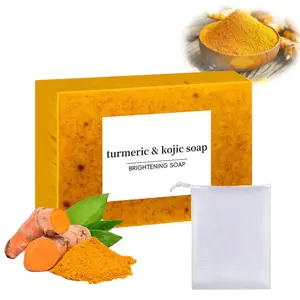 Turmeric & Kojic Acid Brightening Soap, Dark Spot Remover, Kojic Acid Soap Bar, Body Wash Lemon Moisturizing Gentle for Daily Skin Care Body Care Cleanser Comfort Cleansing Gel Foam