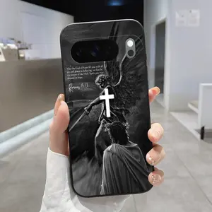 Rounded Edge Phone Case for Google Pixel 10 9 XL 8 7 Pro A Divine Hope Vision Pattern Drop Protection Shockproof Soft Liquid Silicone Smartphone Cover