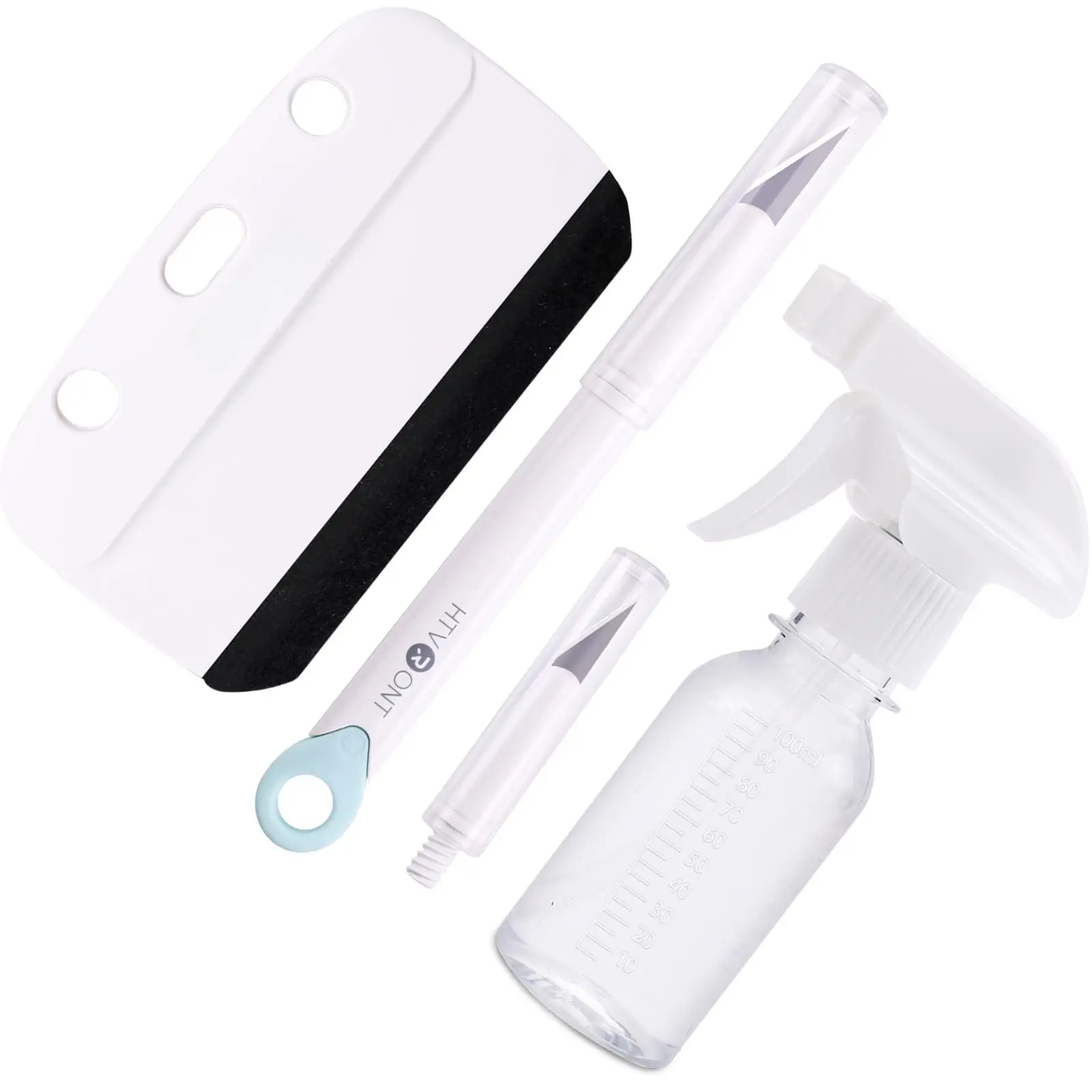 Window Film Kit - 4 Installation Tools  Easy To Apply Glass & Car Windows Tint Includes Felt Squeegee Detachable 1 Extra 100ml Spray Bottle