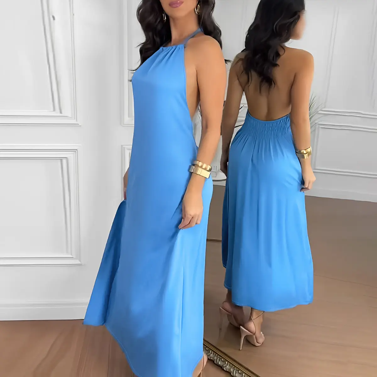 ChicMe Women's Halter Tie Sleeveless Backless Maxi Dress Casual Shirred Back Side Slit Vacation Dress/Summer Dress/Seaside Vacation Sleeveless Skirt - TikTok Shop ChicMe Women's Halter Tie Sleeveless Backless Maxi Dress Casual Shirred Back Side Slit Vacation Dress/Summer Dress/Seaside Vacation Sleeveless Skirt - TikTok Shop