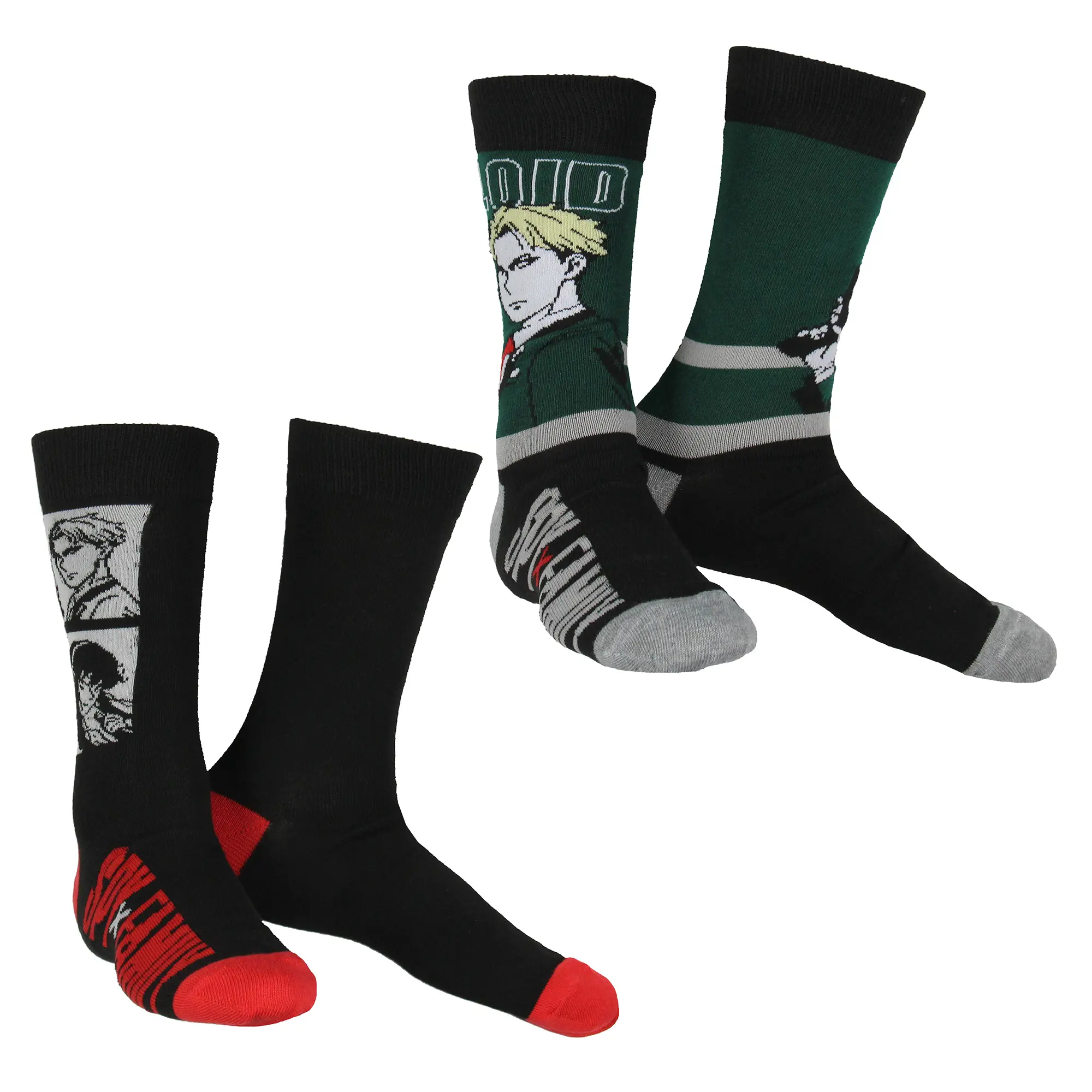 Spy x Family Men's Loid 2-Pack Manga Anime Adult Mid-Calf Crew Socks