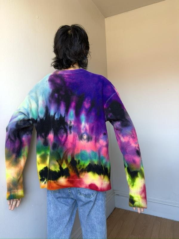 Men’s XL black rainbow sweater Lambswool pullover