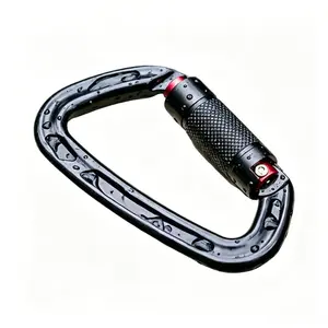24KN Auto-Lock Carabiner, Aviation Aluminum D-Shape Buckle, Outdoor Rock Climbing Sports & Leisure Recreation Equipment Accessory