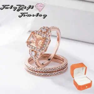 Three-in-One Wedding Engagement Bridal Ring Set