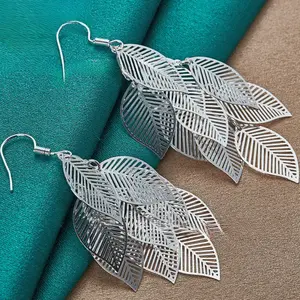 Hypoallergenic Long Leaf Earrings - Stylish Vintage Style - Perfect for Everyday Wear, Parties, Valentine's Day & Mother's Day - Elegant Leaf Pendant Design fashion