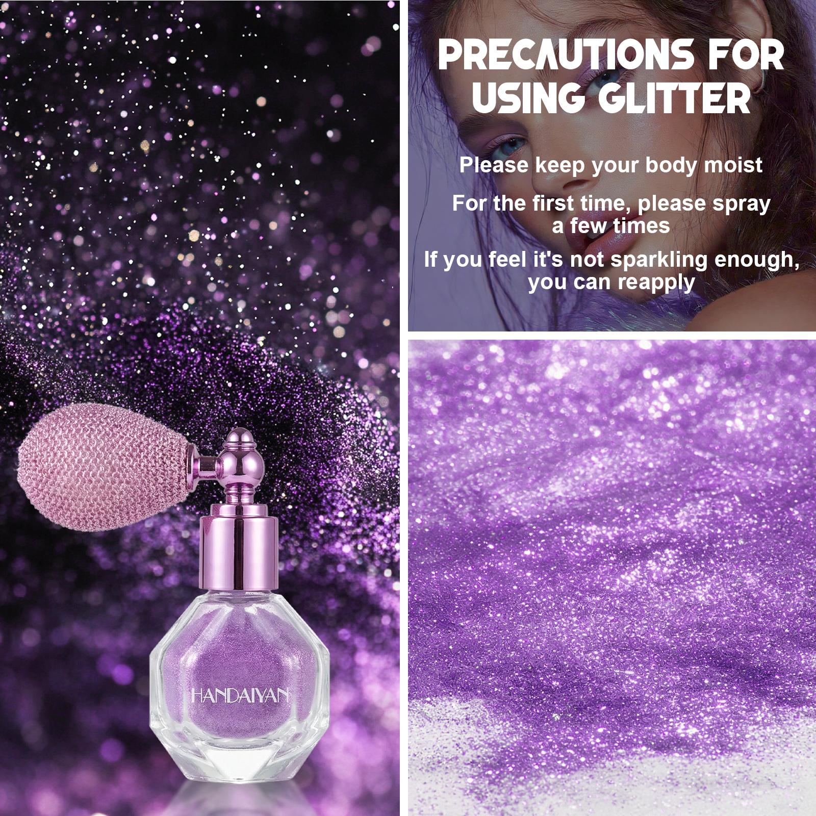 Magic Shimmer Highlighter Powder Spray, Glitter Makeup for Body, Hair, Face & Lips, Lightweight Long Lasting Radiant Glow, Ideal for Women, Halloween, Parties & Daily Use