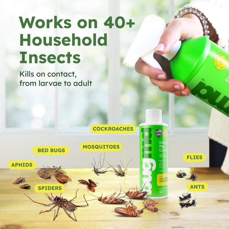 BugMD Essential Pest Control Concentrate – Natural Ant, Roach, Spider Killer for Indoor & Outdoor Use with Essential Oils